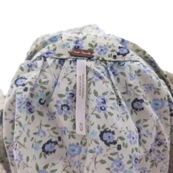 Free People Petunia Floral Smocked Mini Dress in Tea Combo - Picture 7 of 8